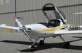 Diamond DA20-C1 on the ramp at Van Nuys Airport, the aircraft used for spin training and the CFI spin endorsement