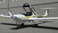 Diamond DA20-C1 on the ramp at Van Nuys Airport, the aircraft used for spin training and the CFI spin endorsement