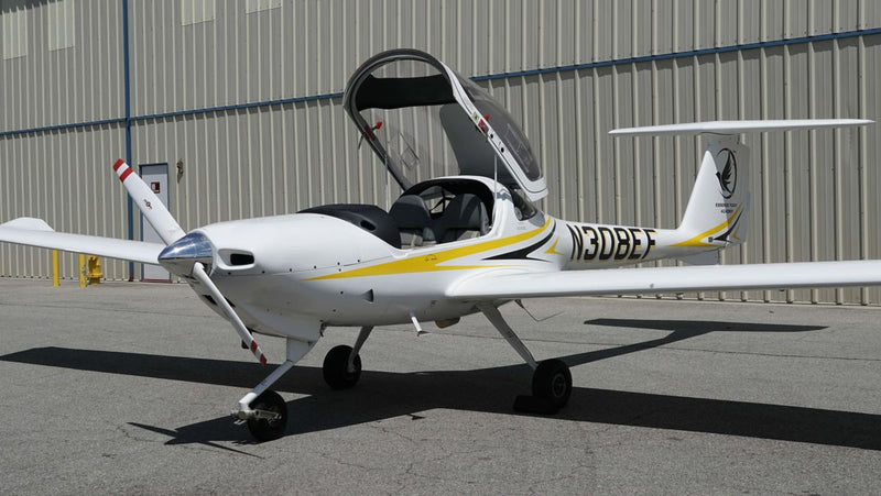 Diamond DA20-C1 two-seat trainer on the ramp at Van Nuys Airport