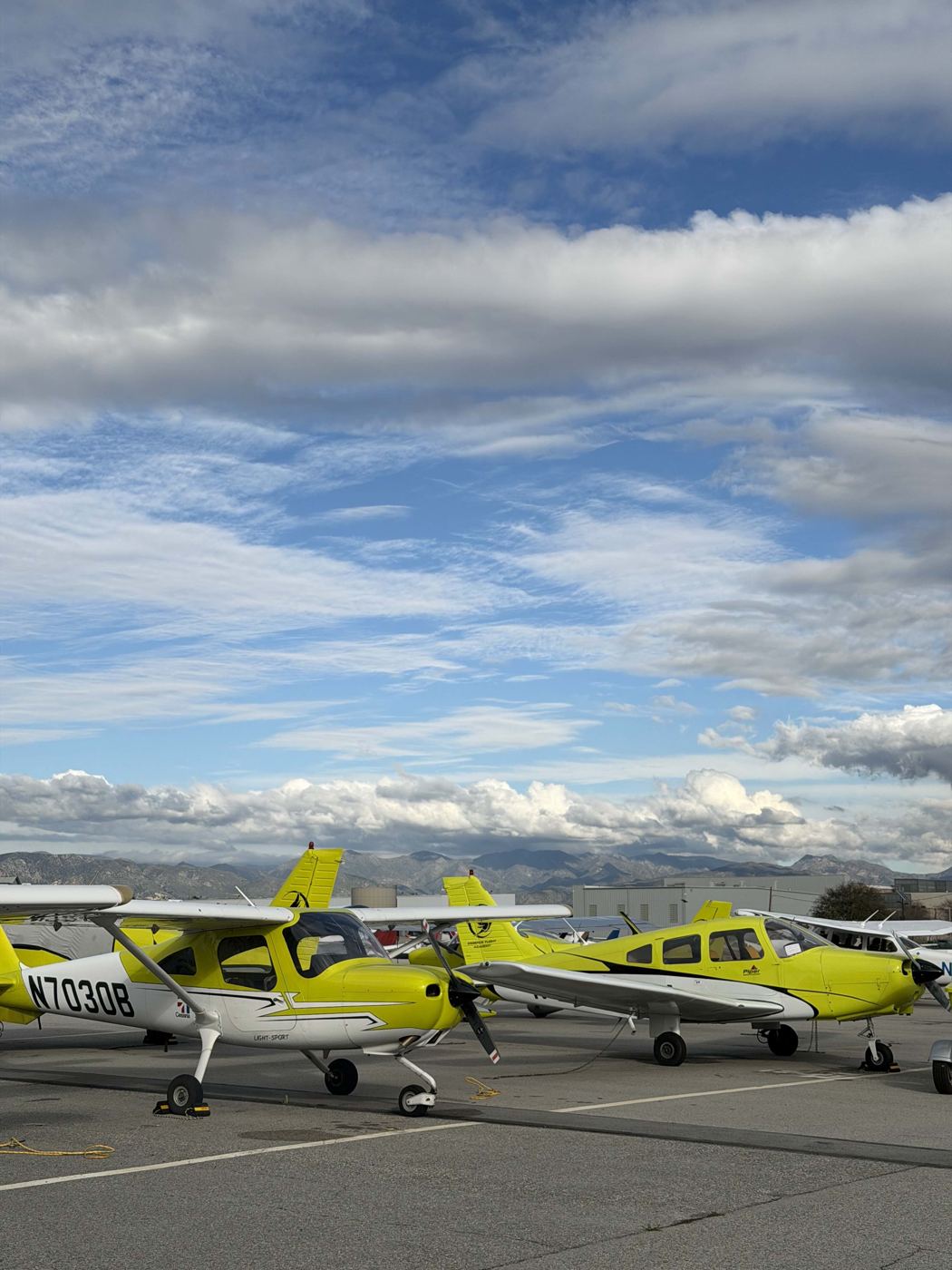 The training fleet on the ramp at Van Nuys Airport